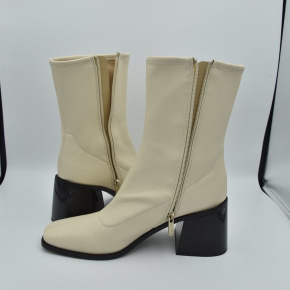Sam Edelman Wells Zip-Up Block Heel Fashion Boots, Modern Ivory, Women's Size 10 - Picture 9 of 16